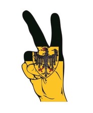 Aufkleber Peace-Finger Aachen Flagge Fahne  Autoaufkleber Sticker