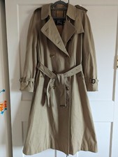 Burberry Vintage Ladies Check Haymarket Cotton Blend Trench Coat Uk 12 / Uk 14