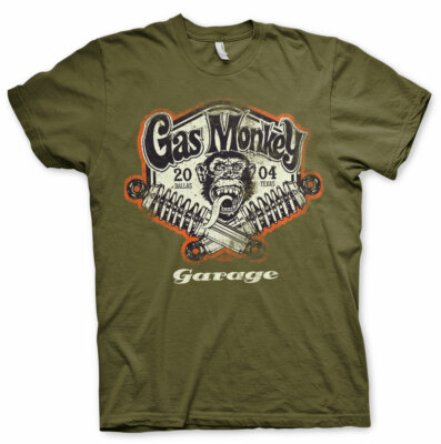 Gas Monkey Garage Spring Coils Federn Dallas Texas 2004 Männer Men T-Shirt Olive