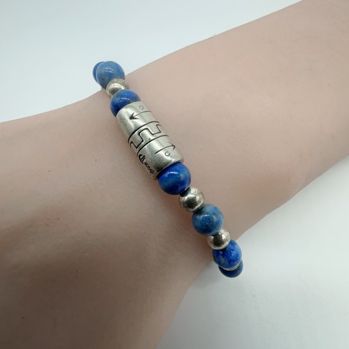 Carolyn pollack Sterling Solidate Beaded Stretch Bracelet 11g #p20