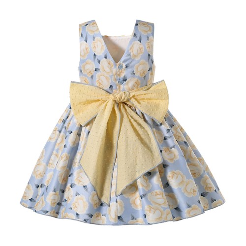 Floral Girls Easter Dress 2 3 4 5 6 8 10 12 Layer Spanish Clothes Party Pageant - Picture 4 of 12