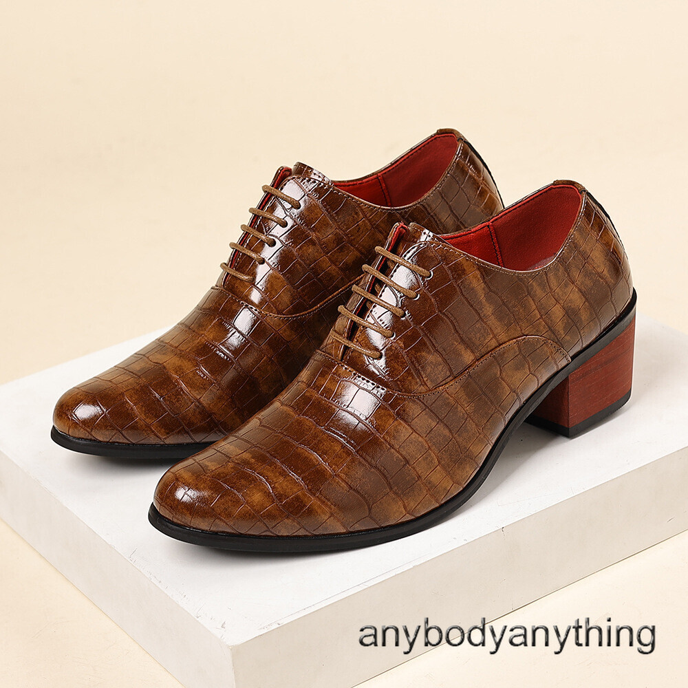 SAOLA Scarpe da lavoro da uomo a punta inglesi stringate tacco cubano modello pietra matrimonio