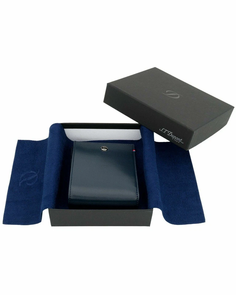 S.T. Dupont Line D 6 Credit Card Wallet, Blue Leather, 180900, New In Box - image 3 of 4