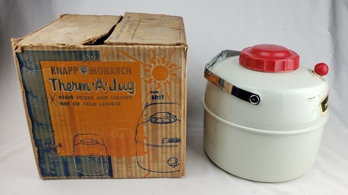 Vintage Knapp Monarch Therm-a-Jug Thermos Jug Original Box Mid Century Retro MCM - Picture 3 of 11