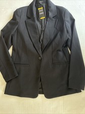 NWT Women Express Black Blazer Professional Tailored Suit Jacket Career Size M