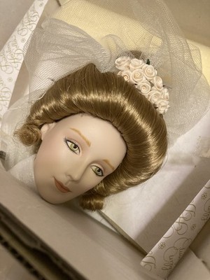New Original Box 1987 Gibson Girl Franklin Mint Porcelain Heirloom Bride Doll22 