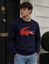 Lacoste Herren Strickpullover Rundhals Blau S...