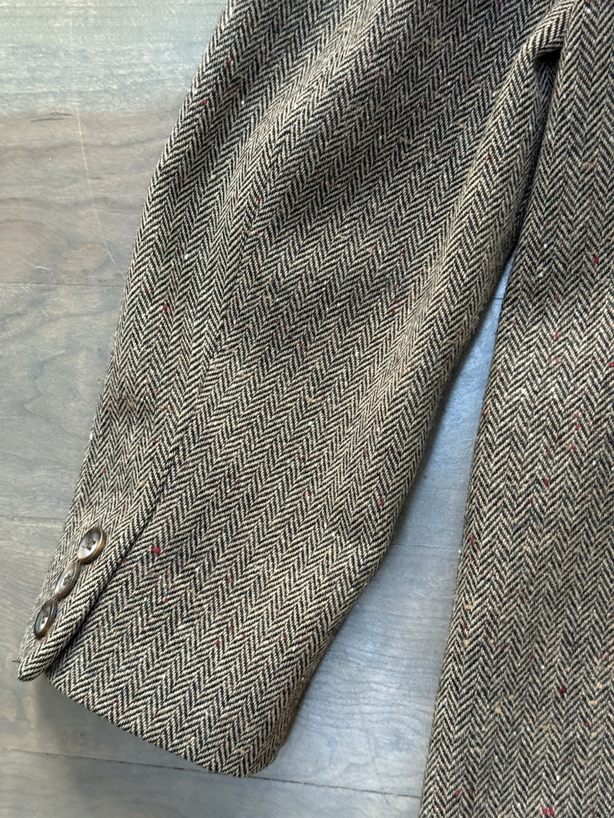 Vintage 80s Pendleton Brown Wool Herringbone Twee… - image 13