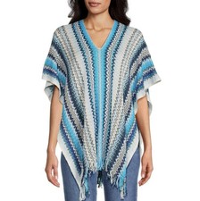 Poncho Ruana de Algodón Missoni Chevron Auténtico Nuevo con Etiquetas Talla 1