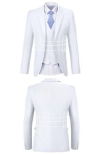 Mrbuerly Men Suit Set 3 Pieces Slim Fit, Wedding Suits for Mens 2 Buttons Men's