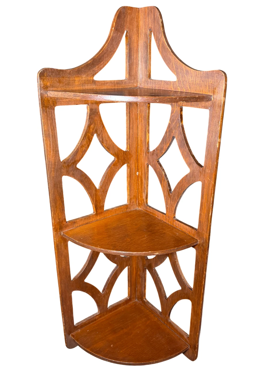 Vintage Hanging Wood Corner Shelf