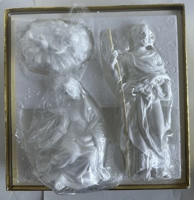 VTG LENOX Christmas Nativity The Holy Family White Porcelain Figure 3 Piece Set