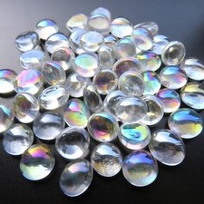 11/16"Irid.Clear Flat Glass Nuggets 2.63lb.Bag for Glass,Mosaics Other Crafts