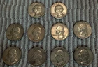 Lot of 10 90% silver Washington Quarters, 1952-1964 Circulated