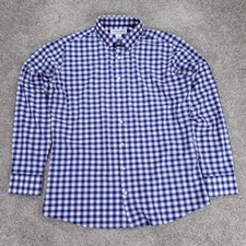 Mizzen Main Shirt Mens Medium Blue Check Leeward Performance Button Up