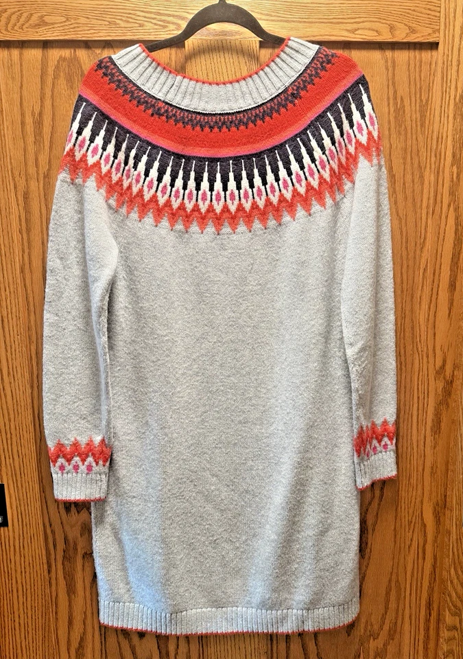 Boden Sweater Dress Womens 10 Fair Isle Wool Blend Classic Scottish Style - Image 2 of 4