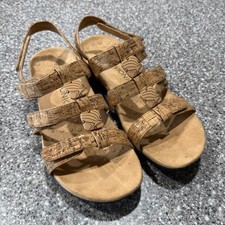 Vionic Amber Cork Womens Sandals 9 Gold Metal...