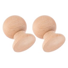 2pcs Decorative Wood Finials 2.36" Tall x 1.57" Wide for Bed Post Curtain Rod