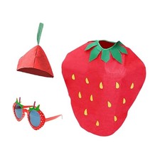 Kids Strawberry Costume Decorative Portable Cosplay Outfit for Party Festival