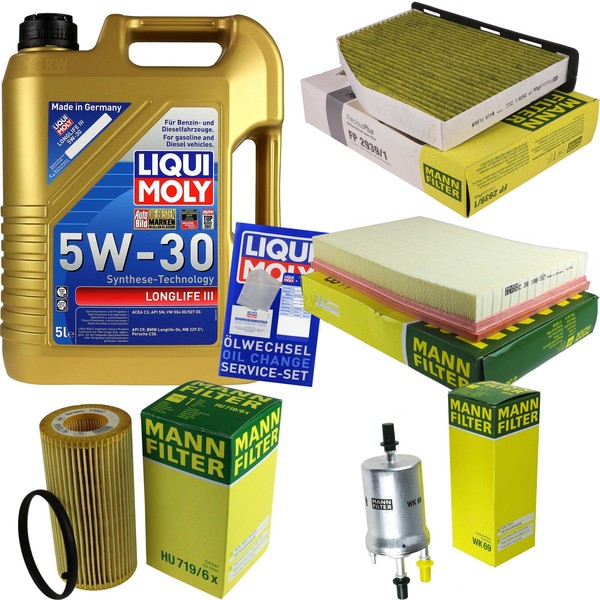 Inspektionspaket 5L Liqui Moly 5W-30 FüR Audi TT 2.0 TTS Quattro 2.5 RS A3-image