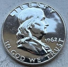 1962 Proof Franklin Half Dollar 90% Silver-INV#8758