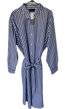 Lane Bryant Long-Sleeve Belted Midi Shirt Dress Blue Stripe Plus Size 20 NWT