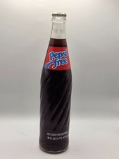 Vintage 16oz. Pepsi Free Glass Bottle Full Caffeine Free un-opened NOS
