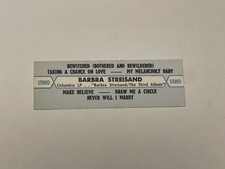 Jukebox 33 LP Title Strip Barbra Streisand Third Album