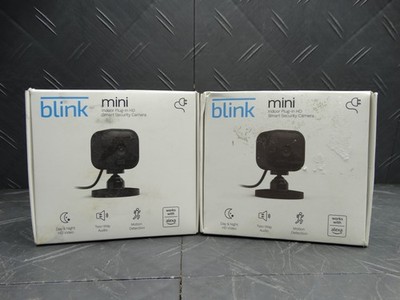 Blink Mini Indoor Wired 1080p Wi-Fi Security Camera in Black (Lot of 2)