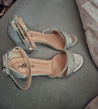 Silver Block Heel Ladies Shoes