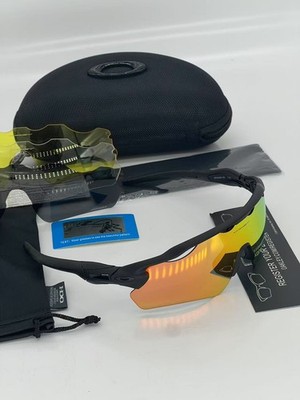 Oakley Radar EV Patn OO9208 Sunglasses Black Feet Orange Polarized
