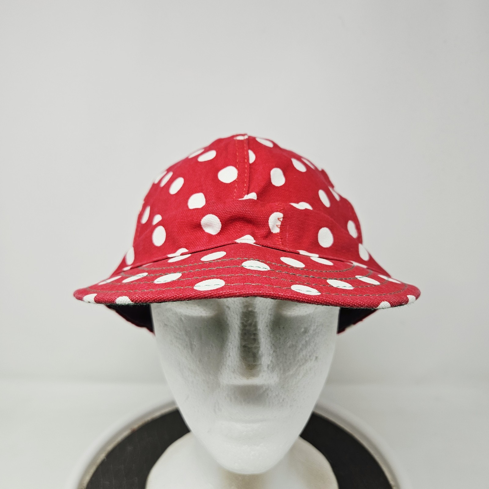 Vintage Kromer Welding Hat Cap Red Polka Dot Union Made In USA • Size 7 5/8
