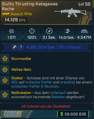 (PC,Xbox,PS) Borderlands 4 -modded  Slutty Thrusting Katagawas Rache 14K