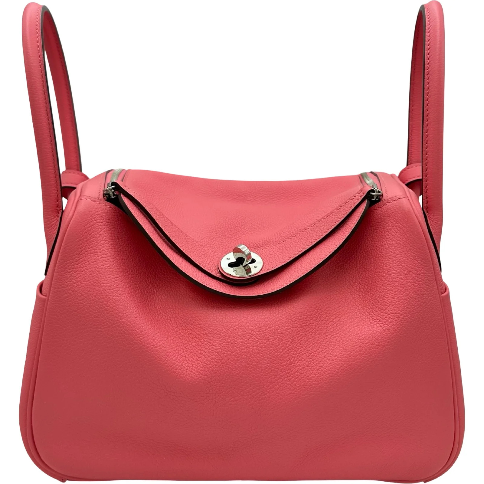 HERMES Lindy 26 A Stamp Rose Azalee SHW Shoulder Bag #165