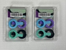 NEW Pair Of 4 Pack Airtag Holder Case w/Keychain, Soft Silicone NIB Sealed