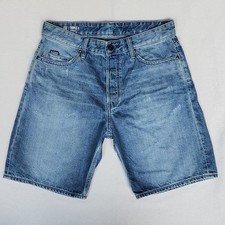 G-Star RAW Triple A Straight Denim Shorts Men 32 Light Blue Eco Gold Fabric