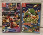 Lot Of 2- Nintendo Switch Games Mario Kart 8 Deluxe & Yoshi’s Crafted World READ