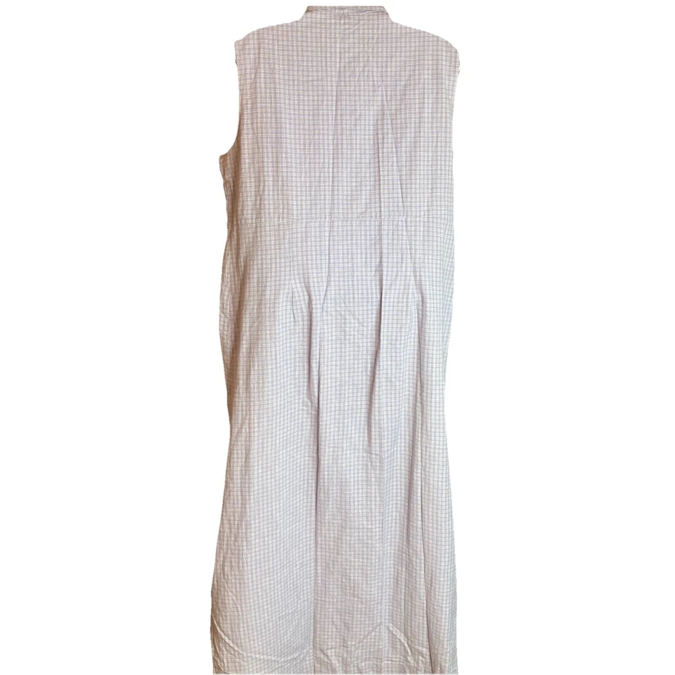 Vestido maxi feminino Cherokee cinza xadrez tamanho L 21x51 botões madrepérola - Imagem 2 de 4