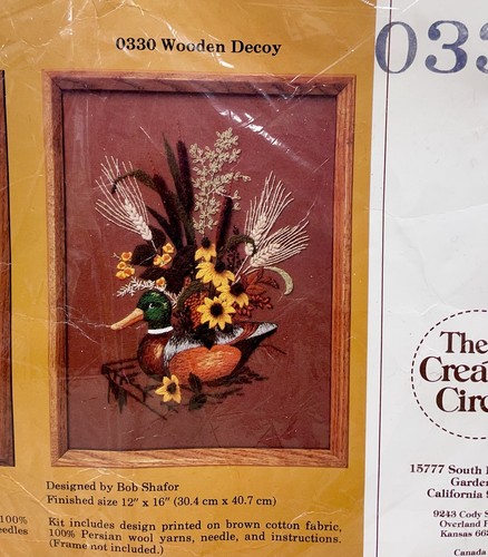 Vintage Needle Craft Kit The Creative Circle # 0330 "Wooden Decoy" New 1986 - Picture 4 of 10