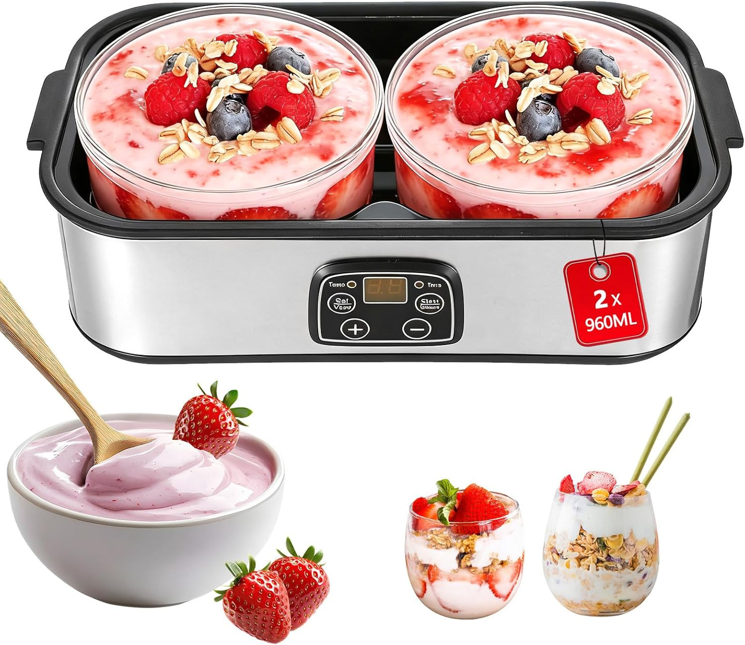 Yogurtiera Bio 2L Digitale - Vivi Sano con 2 Contenitori da 1L