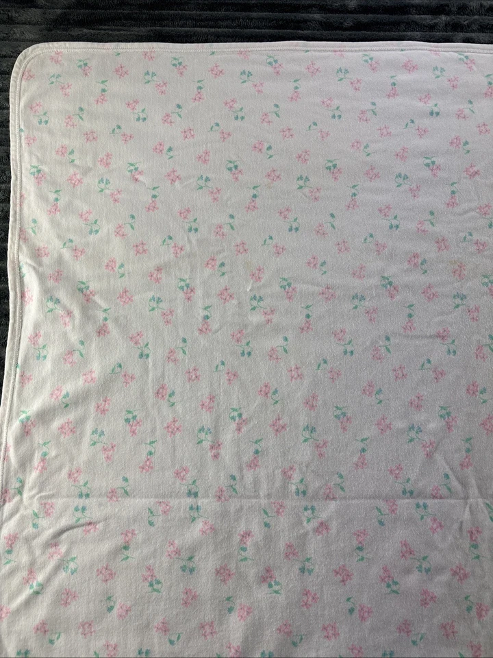 Manta de seguridad vintage de algodón floral para bebé Carter’s flores rosa envoltura encantadora Foto 2 de 4
