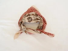 Boho Block Print Bandana Scarf - Handmade Cotton Indian Print Friendly Natural