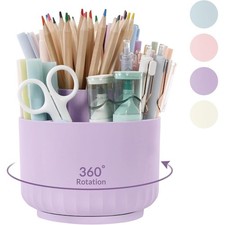 360 Degree Rotating Desk Organizer, Dual-Purpose Pencil Pen Holder for Desktop,