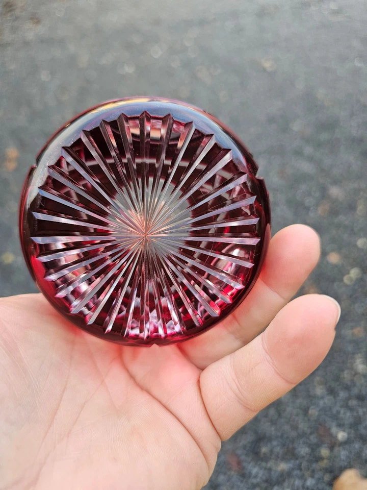 Val Saint Lambert paperweight Crystal glass ruby red - Image 2 of 4