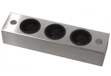 Küchensteckdose Nora 3-fach Edelstahl Steckdosenleiste Aufbau/Unterbau-Steckdose