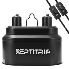 Dual Reptile Light Fixture with Switches, 160W Bulb Capacity, for Bearded