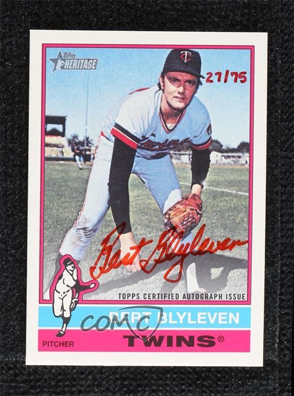 2025 Heritage Real One Special Edition Red Ink 27/75 Bert Blyleven Auto HOF 09if