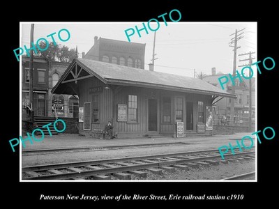 Paterson New Jersey River Railroad Station c1910 2 Old Large Historic Photo