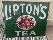 Liptons Tea enamel sign, 1 sided, original and a genuine survivor, 1940's
