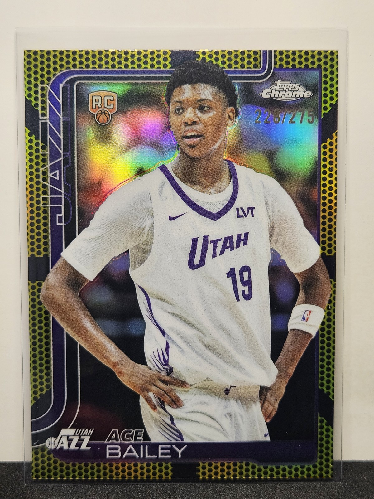 2025 Topps Chrome- Ace Bailey #255 Yellow Basketball Refractor /275